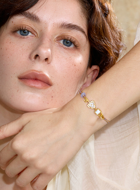 《解锁》复古设计高级感精致宫廷小众双面佩戴百搭银镀金手链女