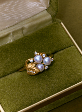 《盛宴2.0》复古设计感精致百搭气质天然淡水珍珠戒指环女金色