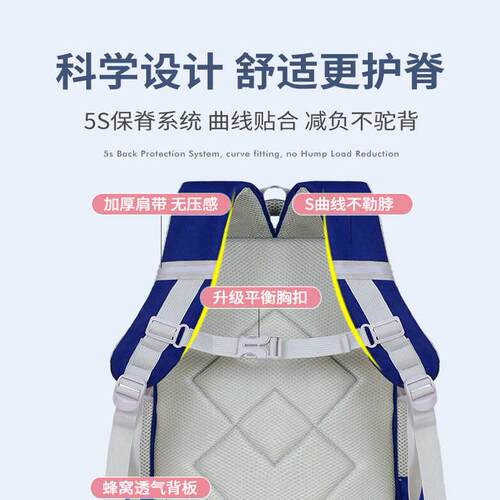 小学生书包男童1-2-3-4-5-6年级男女儿童双肩背包6-12岁儿童书包 - 图1