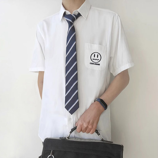 Uncle Kimura's uniform original embroidered white long-sleeved shirt
