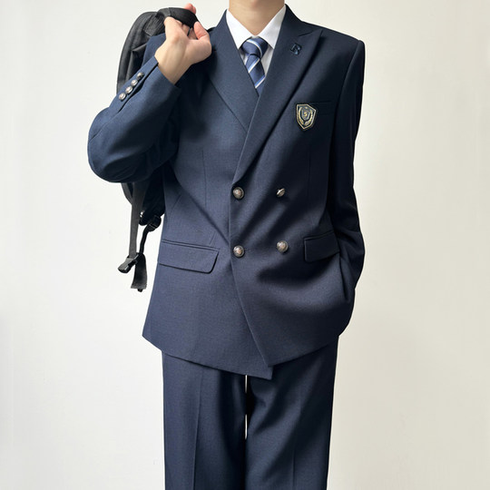 Uncle Kimura dk Japanese school supply sense off-white suit uniform men's spring and autumn youth double-breasted suit