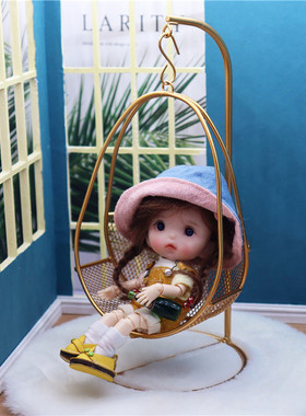 8分ob11娃娃微缩秋千吊椅摆件