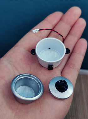 微缩厨房食玩场景模型摆件娃娃屋小电器配件迷你合金电饭锅道具