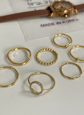 7个一套可以随意搭配的组合戒指