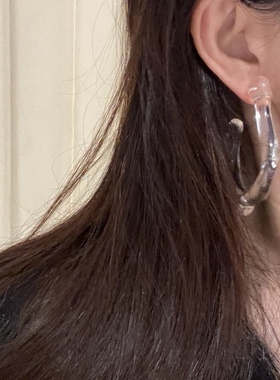 未来感透明树脂不规则耳钉耳钉