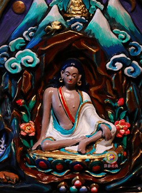 景德镇手绘米拉日巴噶举擦擦摆件