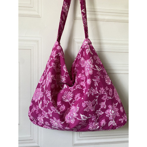 外贸精品夏日碎花布袋大容量休闲托特包春夏emis包包帆布包手提包 - 图1