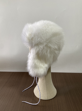 外贸精品纯色黑白加厚雷锋帽冬季毛毛帽子护耳滑雪帽东北保暖帽子