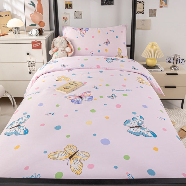 13070 Student dormitory three-piece single bed sheet quilt cover pure cotton six-piece student bedding 0.9