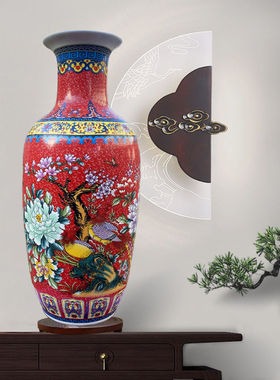 陶瓷器珐琅彩大花瓶子装饰品