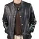 Jacket ຫນັງ Retro Collarless ສີດໍາຂອງແມ່ຍິງ 2026 ດູໃບໄມ້ລົ່ນແລະລະດູຫນາວ 2026 ຄົນອັບເດດ: ເສື້ອຫນັງຄົນອັບເດດ: ແບບສະບາຍອະເນກປະສົງ