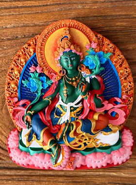 绿度母擦擦佛像摆件西藏手绘立体