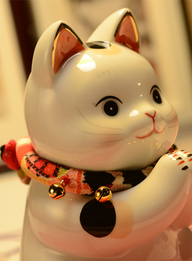 药师窑日本彩绘财运创意礼物摆件