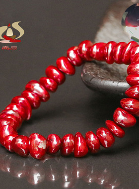 朱砂原矿 原石随型手链本年男女款透光收串吊坠礼品收藏