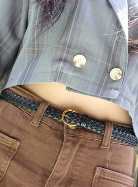 针扣复古风手工编织少女针扣裤带