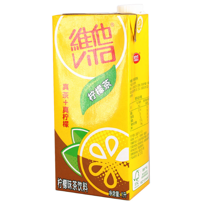 维他奶 维他柠檬茶1L*12盒装 柠檬味茶饮料真茶+真柠檬多省包邮