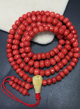 七宝珊瑚：精品鼓珠手串 可绕手三圈 尺寸4.8～7mm 重29.07克