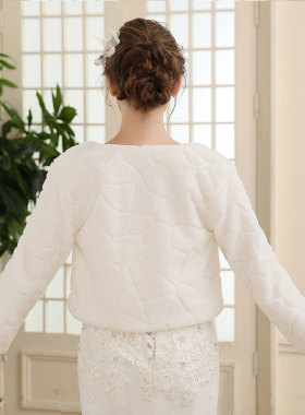 婚纱礼服长袖毛披肩外套女