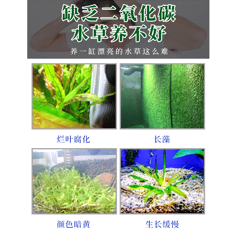 水草二氧化碳片草缸专用CO2片泡腾片缓释片CO2发生器替换片水族箱 - 图0