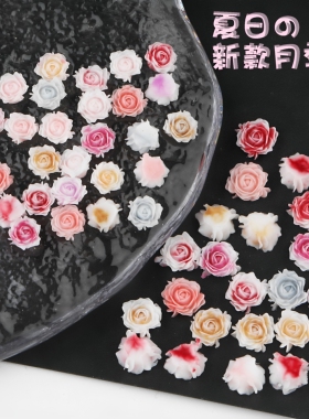 网红渐变晕染山茶花树脂摆件