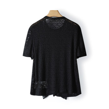 See-through Contrast Color Lace Puff Sleeve Top Summer Women's Discount 115