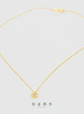 弥音原作925纯银镀金女镶钻项链