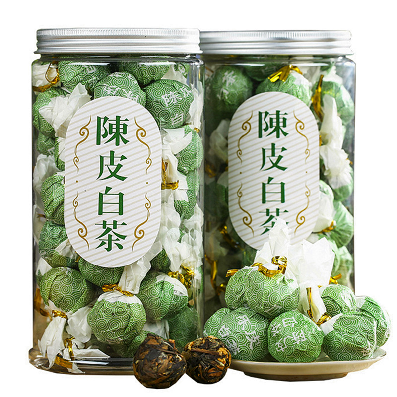 陈皮白茶龙珠茶老寿眉贡眉白茶小方片茶球小玉饼茶叶一斤500g罐装