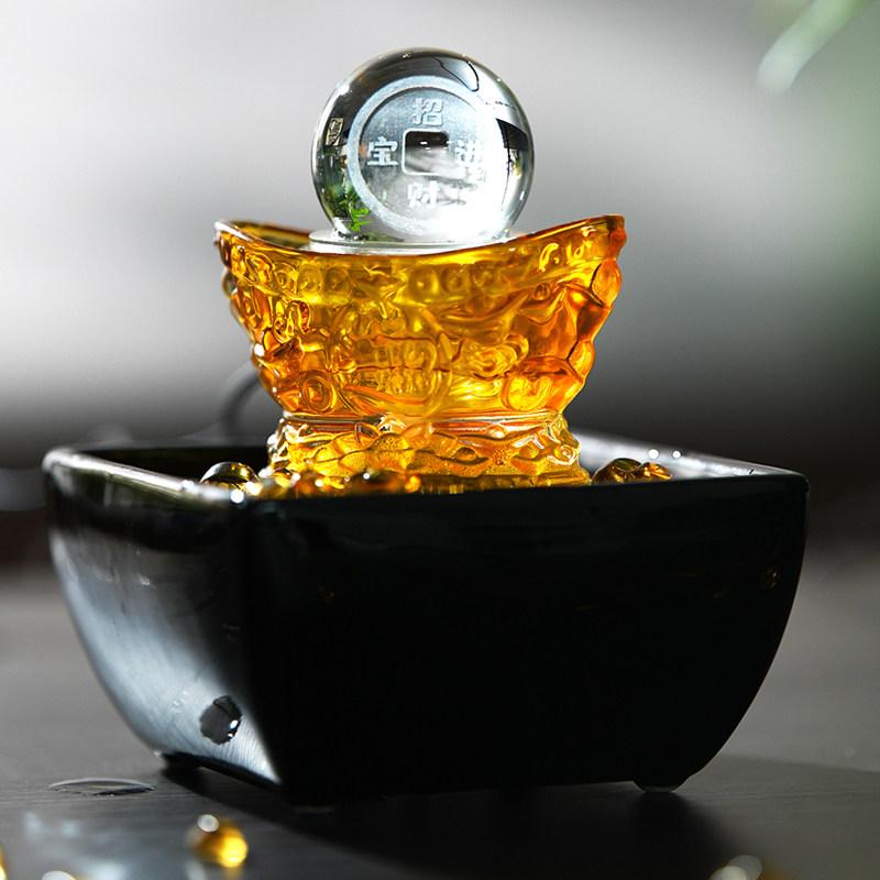 转球招财流水喷泉办公室玄关风水轮转运球客厅桌面生财装饰摆件小,淘宝优惠券,粉丝福利购,淘宝优惠卷