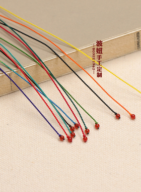 女简约超细红绳手链编织