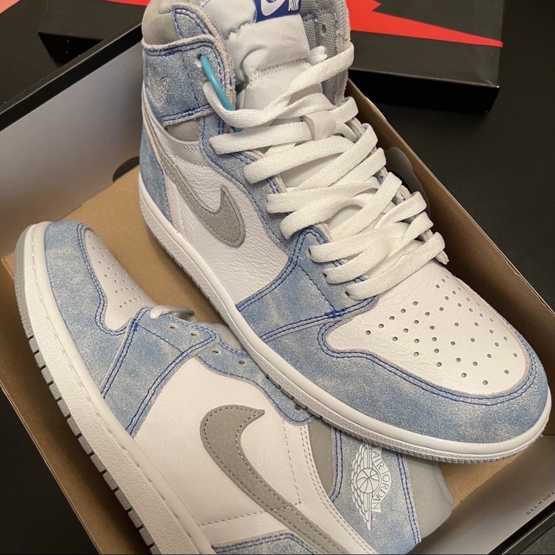 小琦鞋柜Air Jordan 1 AJ1 薄荷糖水洗白蓝雾霾蓝555088-402 - 物联网 