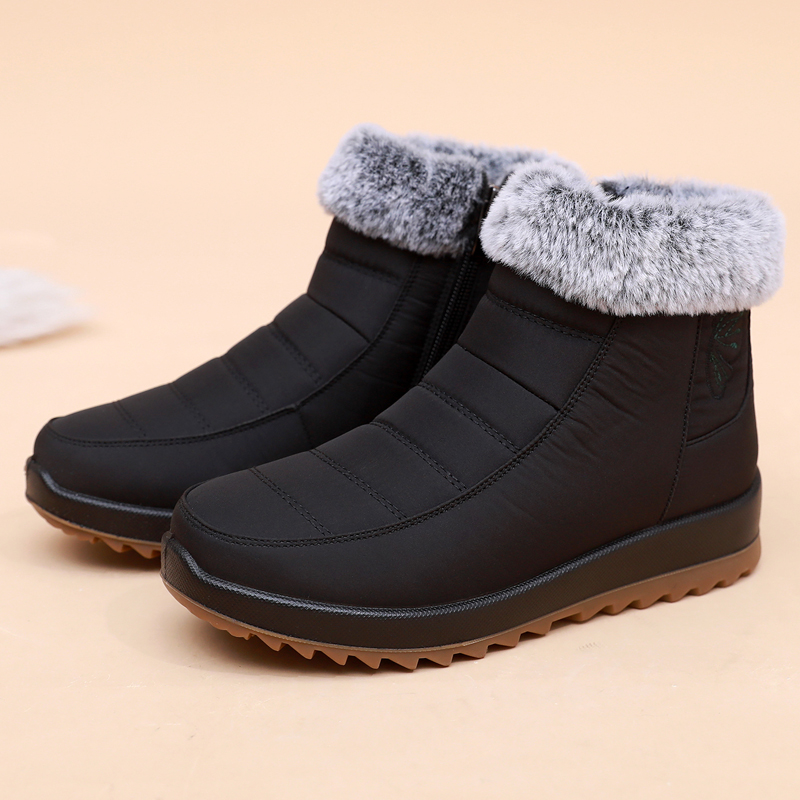 冬雪地靴女加绒加厚防滑保暖防水中老年棉鞋妈妈靴子短靴防寒软底 - 图2