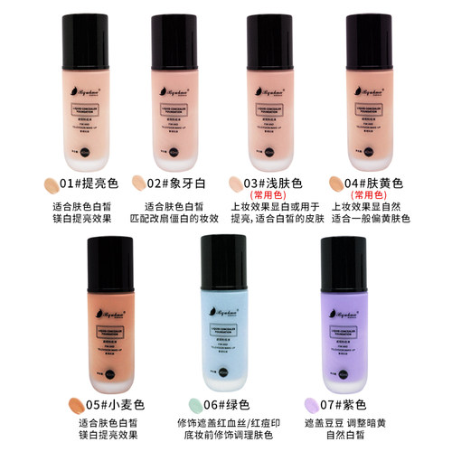 bqukna专业冰肌兰遮暇粉底液痘印雀斑血丝持久高清隔离保湿抗氧化 - 图2