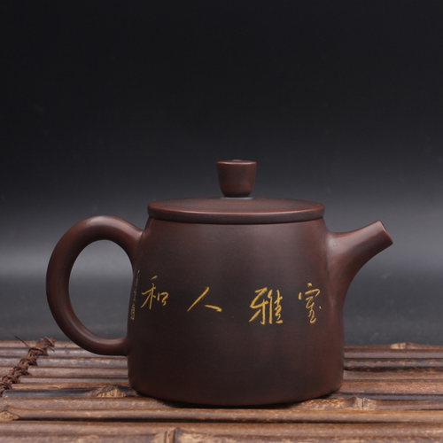【行走树】手刻山水纯手工广西钦州坭兴陶山水浮雕写意泡茶壶系列 - 图0