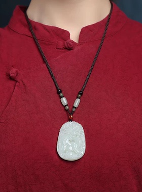 和田玉器吊坠男女挂件玉坠男士男玉坠佩玉麒麟玉石高档款送项链平