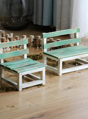 木质小凳子造景摆件田园森系花园