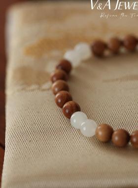 老山檀天然和田玉中式手钏