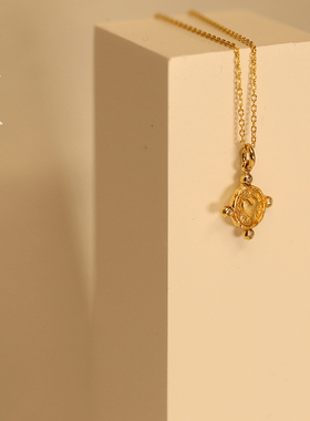 荷花莲花手工纯银项链爱心