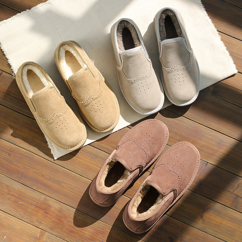 雪地靴女2025冬季新款平底保暖加厚短靴一脚蹬懒人棉鞋面包鞋韩版,淘宝优惠券,粉丝福利购,淘宝优惠卷