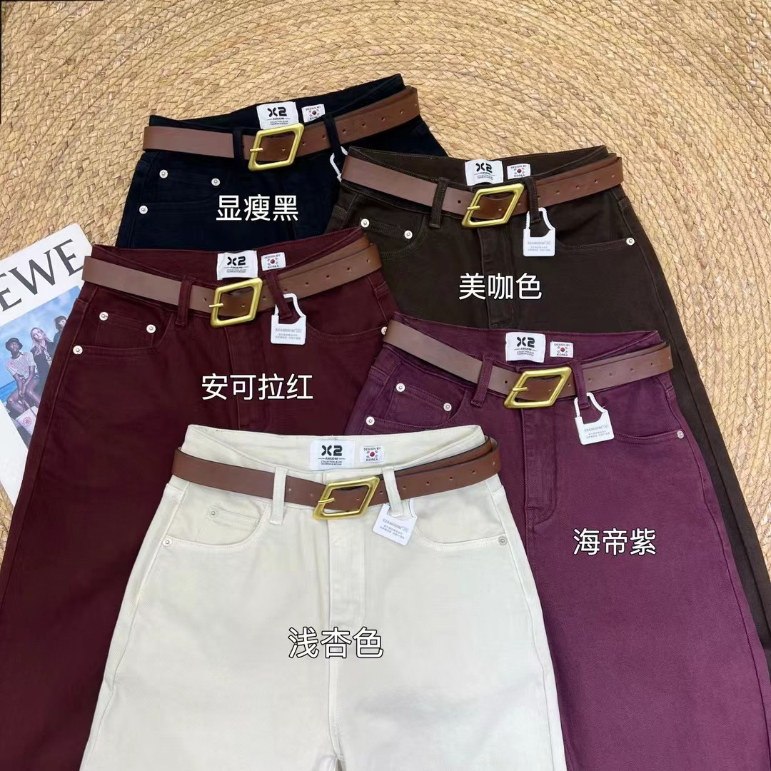 热销修身直筒阔腿裤女2024秋季新款宽松显瘦高腰弹力拖地牛仔裤潮