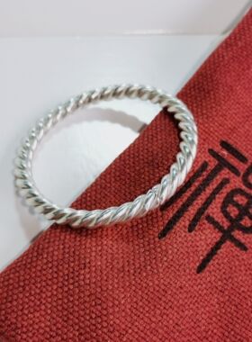 【画银坊】999足银《三生三世》古法绞丝复古麻花纯银手镯定制
