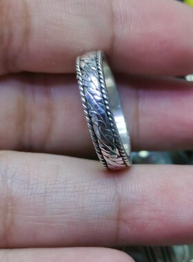 足银戒指999足银手工情侣