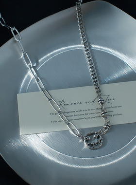 感百搭笑脸吊坠星星项链ins冷淡风小红书轻奢小众甜酷锁骨链