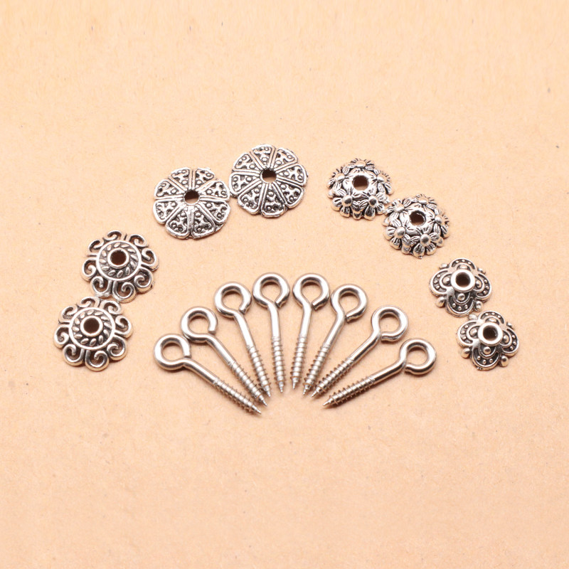 葫芦镶口配件加长羊角钉文玩玉米千眼菩提DIY配件复古羊眼钉钢钉,淘宝优惠券,粉丝福利购,淘宝优惠卷