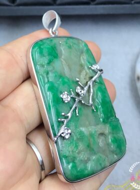 翡翠私人原创设计风戒指包银定制