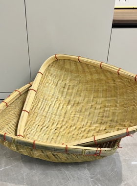 竹编簸箕筲箕淘米洗菜沥水晾晒篮