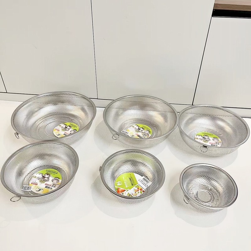 圆形不锈钢沥水篮淘米漏盆洗米筛洗菜盆子家用厨房漏水滤水篮子,淘宝优惠券,粉丝福利购,淘宝优惠卷
