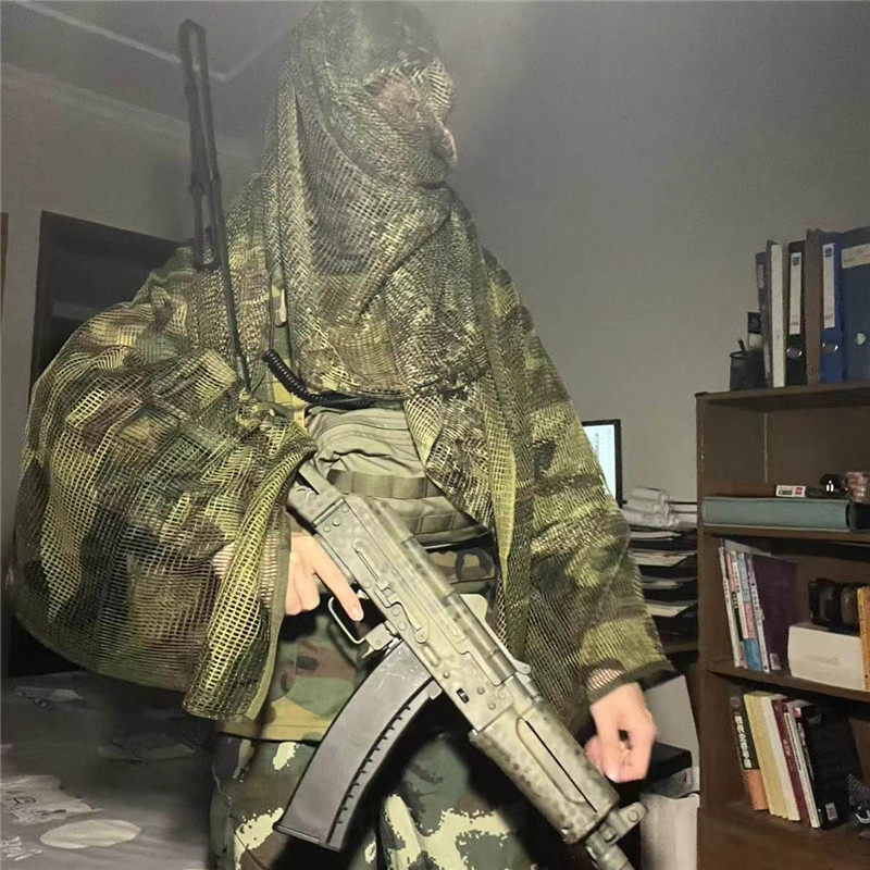 狙击手丛林伪装隐蔽长款 透气网巾战术围巾沙漠围脖面纱多用途,淘宝优惠券,粉丝福利购,淘宝优惠卷