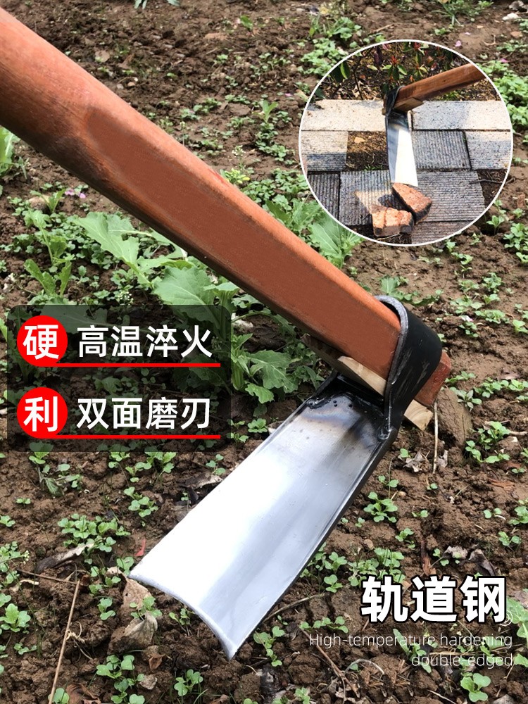 新款锄头挖地家用老式农具锰钢多功能挖笋土神器全钢锻打农用工具