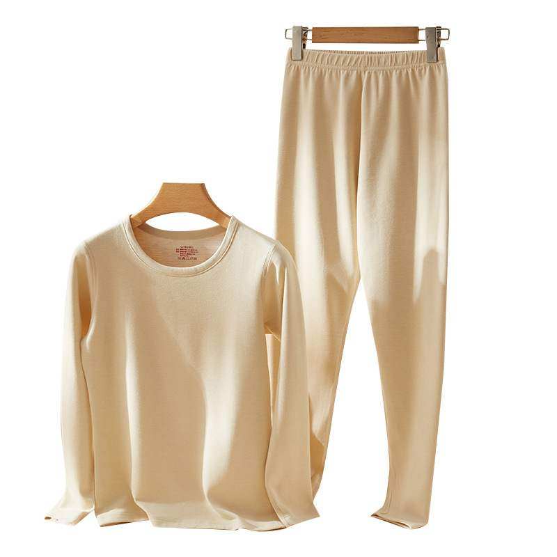 泽优品羊绒蚕丝德绒内衣女冬季发热打底秋衣秋裤套装男士保暖衣