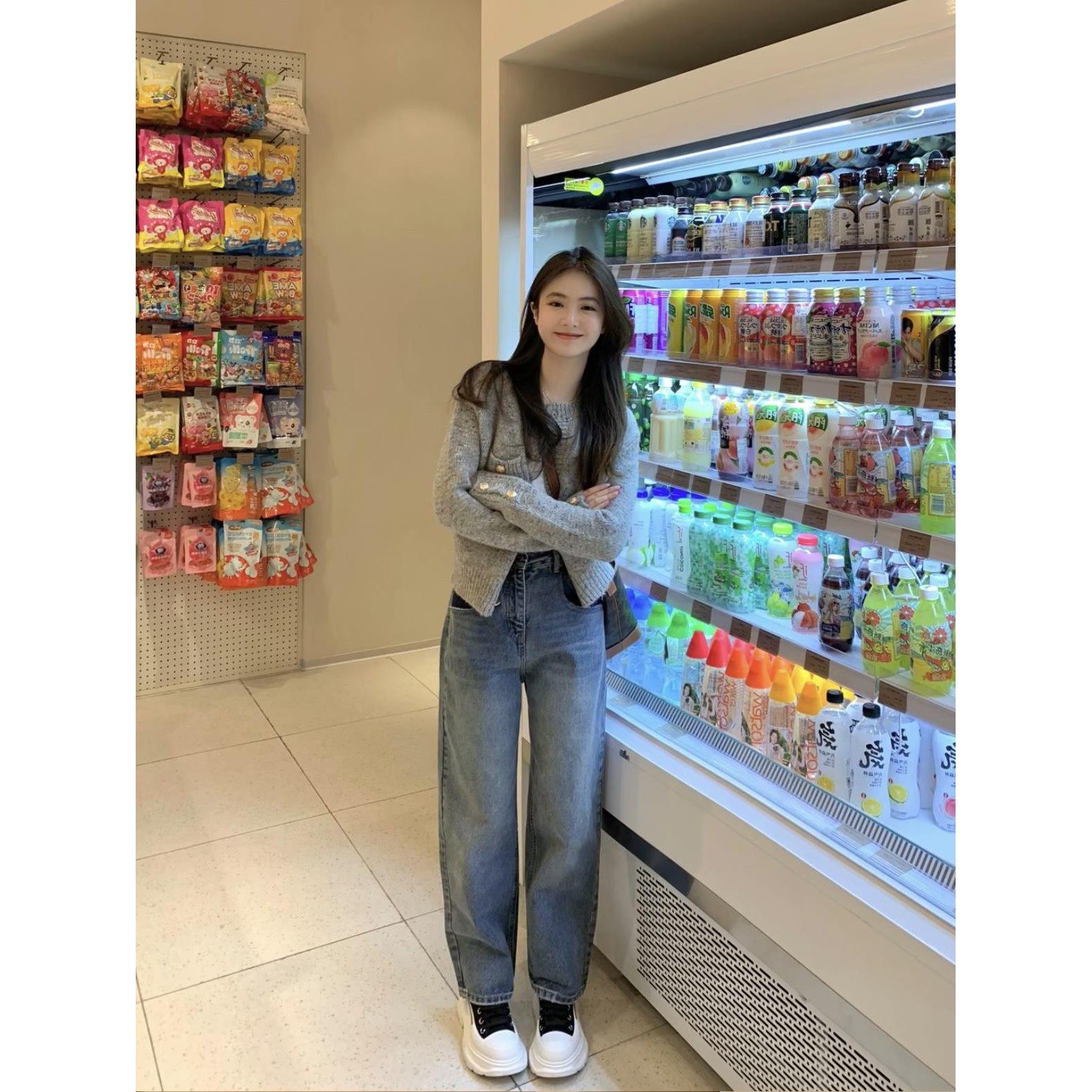 春秋新款灰色小香风软糯针织毛衣开衫外套女宽松慵懒风高级感,淘宝优惠券,粉丝福利购,淘宝优惠卷